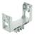 Plastic cable channel bracket, grey, with U-shaped design. Used to hold cables securely and neatly.