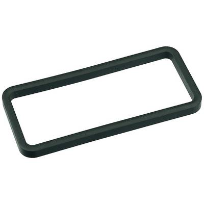 Black, rectangular rubber frame, slightly diagonally positioned on a white background.