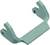 A green plastic holder with side hooks.