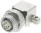 A silver electrical plug with multiple pins on a white background, commonly used in industrial applications.