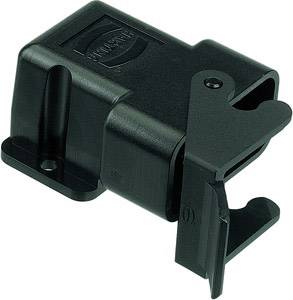A black plastic enclosure with a mounting bracket, suitable for fixing or housing a device.