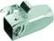 Metal adapter with rectangular connection and circular opening, suitable for industrial applications and secure connections.
