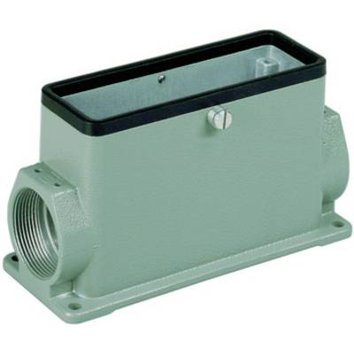 A rectangular, grey electrical component with threaded screws on two sides. Suitable for connecting cables or electrical connectors.