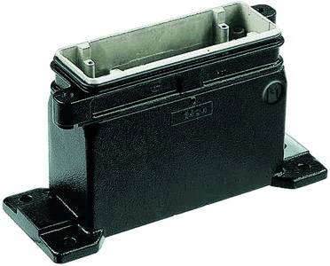 A rectangular, black metal enclosure with open ends, mounted on a base. Suitable for use in electrical or mechanical applications.