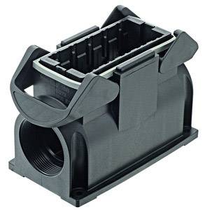 A rectangular, black plastic enclosure with a side handle and open connections, potentially for technical or industrial applications.