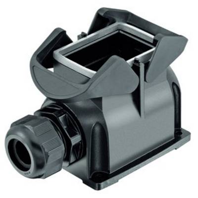 Large rectangular industrial connector with robust plastic housing and cable entry, suitable for industrial applications.
