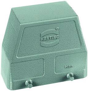 Green rectangular housing with 'HARTING' printed on it. It shows two screws on the underside and has a robust structure.