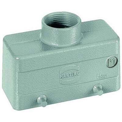 Rectangular, green connector housing with a side opening and brand logo, suitable for industrial applications.