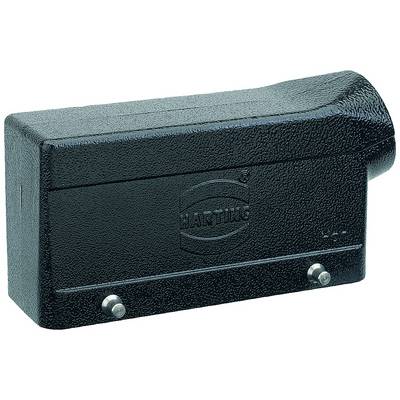 Black rectangular enclosure with HARTING inscription, plastic surface. Used for industrial electrical connectors.
