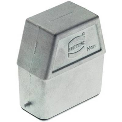 Metal casing with the inscription 'Harting'. It is rectangular and appears to be a technical component or connection cover.