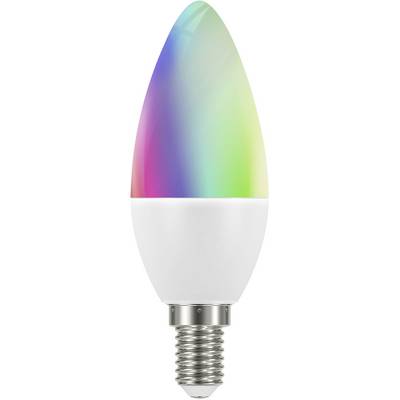 A light bulb with an E14 socket and a multi-coloured LED that illuminates in different colours.