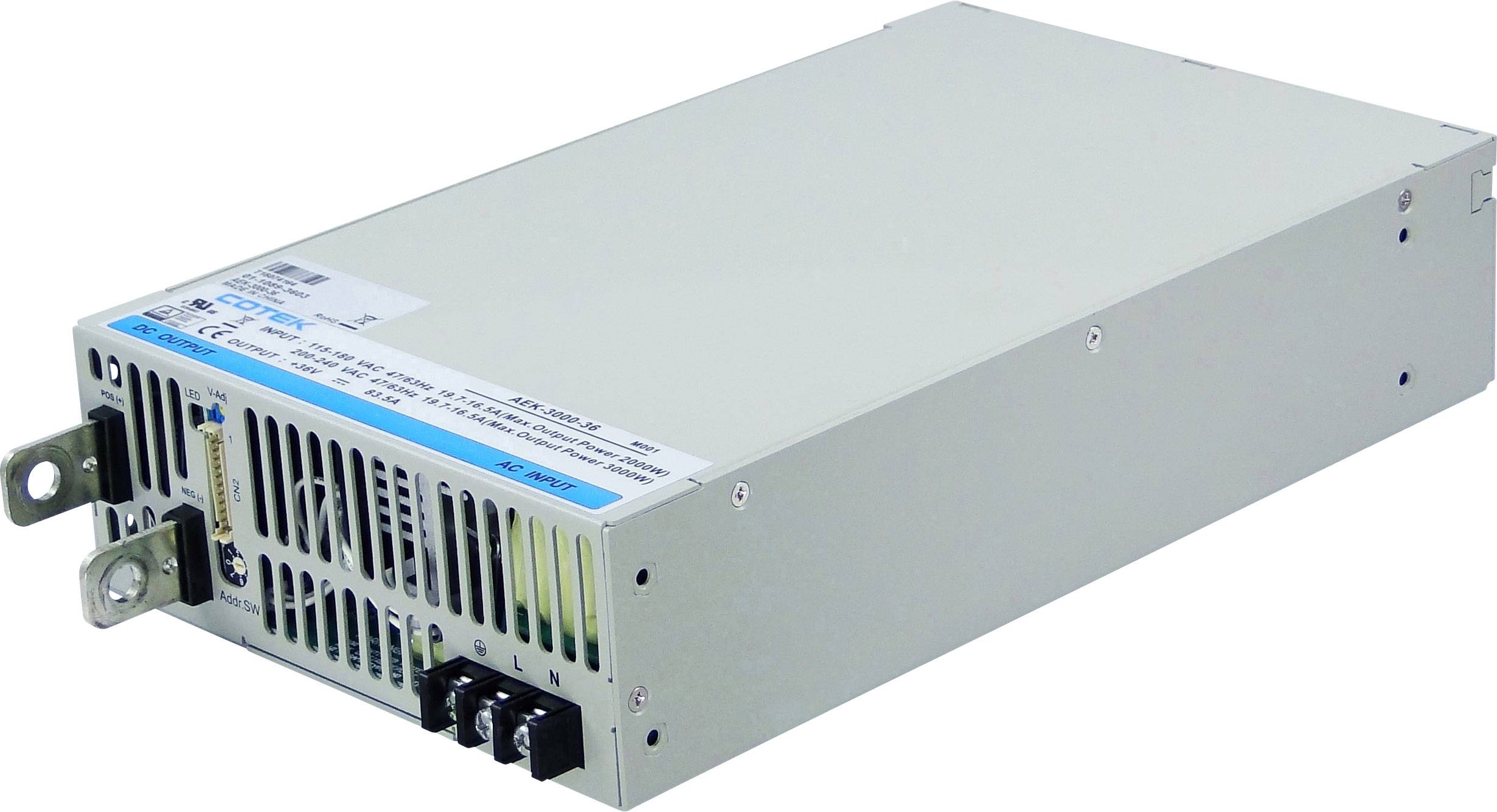 Cotek AEK 3000-15 AC/DC PSU module 160 A 3000 W 15 V DC Regulated, Adjustable power output