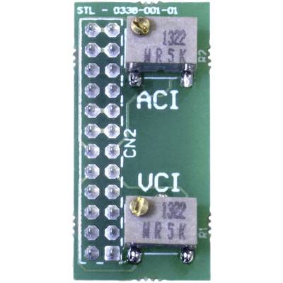Electronic printed circuit board with two soldered sensors. The inscriptions 'ACI' and 'UCI' are visible. Used in technical devices.