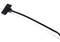 Cable ties with integrated labelling field made of black plastic. Suitable for bundling and identifying cables.