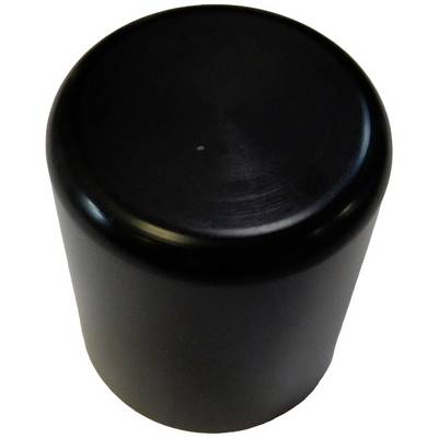 Black cylindrical cap, possibly designed for protecting pipe ends.