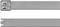 Two silver metal bands from different perspectives. At the top, a band with a buckle, below a band with a straight edge.