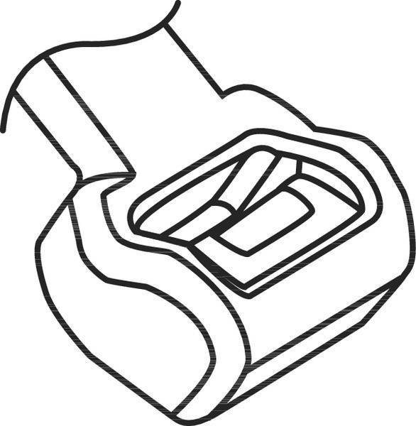 A sketch of a two-point seat belt used to secure occupants in vehicles.