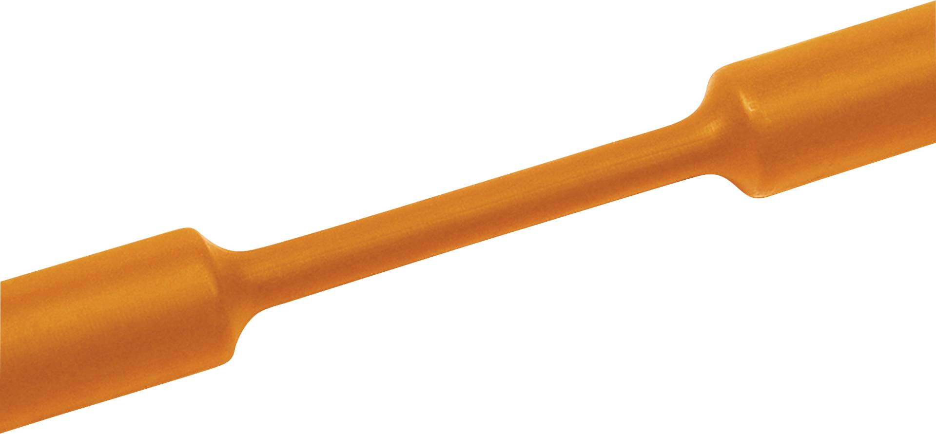 An orange plastic tool with a narrow central rod and thickened ends, used in craft or mechanical work.