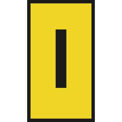 A yellow rectangle with a vertical black stripe down its centre.