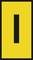 A yellow rectangle with a vertical black stripe down its centre.