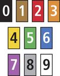 Labelling clip 2-2. 8 mm International resistor color code printed 0-9