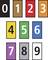 Numbers from 0 to 9 in coloured rectangles: 0 in Black, 1 in Brown, 2 in Red, 3 in Orange, 4 in Yellow, 5 in Green, 6 in Blue, 7 in Purple, 8 in Grey, 9 in White on Black.