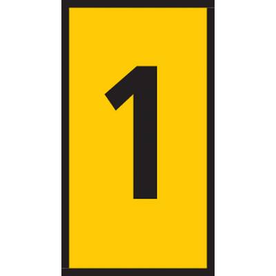 A yellow rectangle with the black number '1' in the centre.