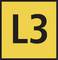 A yellow square with the black text 'L3'.