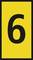 Yellow sign with the black number '6' in the centre.