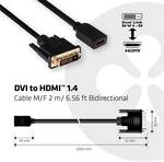 club3D CAC-1211 DVI Adapter [1x DVI-D plug - 1x HDMI socket] Black 2.00 m