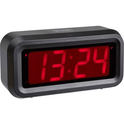 A digital alarm clock displays the time 13:24 in large, red digits on a black background.