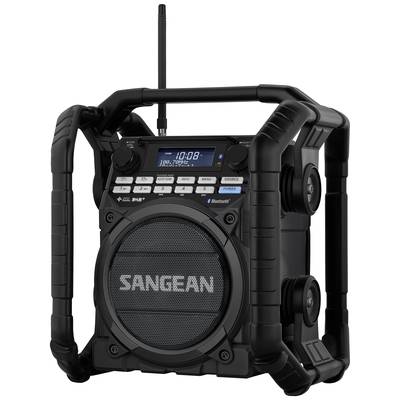 Image of Sangean U-4 DBT+ Workplace radio DAB+, FM AUX, Bluetooth, USB Battery charger, rechargeable, waterproof, shockproof Black