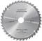 Round metal saw blade with multiple sharp teeth and the inscription 'metabo precision cut classic', diameter Ø216 mm.
