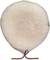 A soft, oval fur mitt with an elasticated wool cuff, predominantly in white shades. Suitable for gentle cleaning or polishing.
