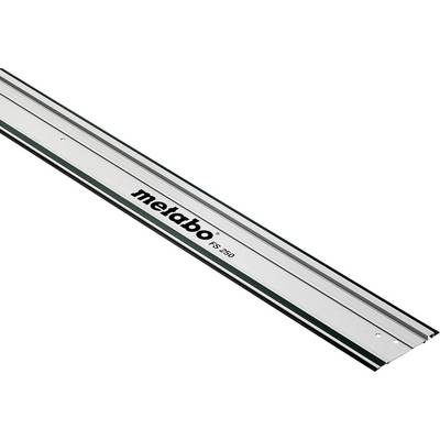 Long metal cutting guide rail labeled 'metabo FSR 250' on a white background.