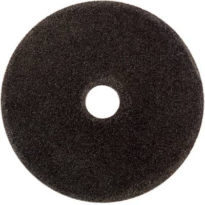 Round black abrasive or polishing pad with a center hole, shown against a white background.