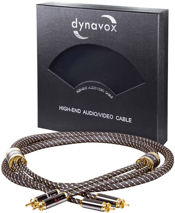 Dynavox Black Line Audio/phono Cable [2x RCA plug (phono) - 2x RCA plug (phono)] 1.00 m Gold, Black-2