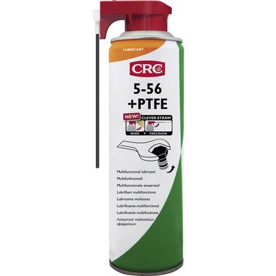 CRC 5-56 + PTFE spray can with intelligent spray nozzle for broad or precise application, versatile lubricant.