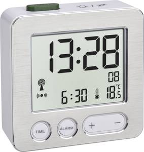 TFA Dostmann  60.2545.54  Radio  Alarm clock  Silver, Aluminium (brushed)  Alarm times 1