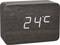 Digital clock with wood-effect finish showing '24°C' in white text.
