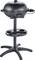 Electric standing barbecue with a round lid and temperature control on a sturdy base. Ideal for patios or balconies.