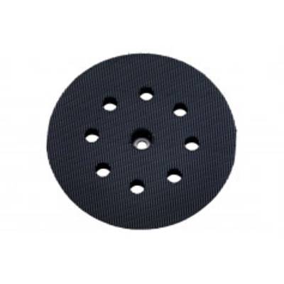 Black round grinding disc with multiple holes, used for grinding work in craft or industrial applications.