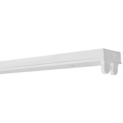 White LED ceiling light with rectangular, modern design, suitable for offices or living areas.