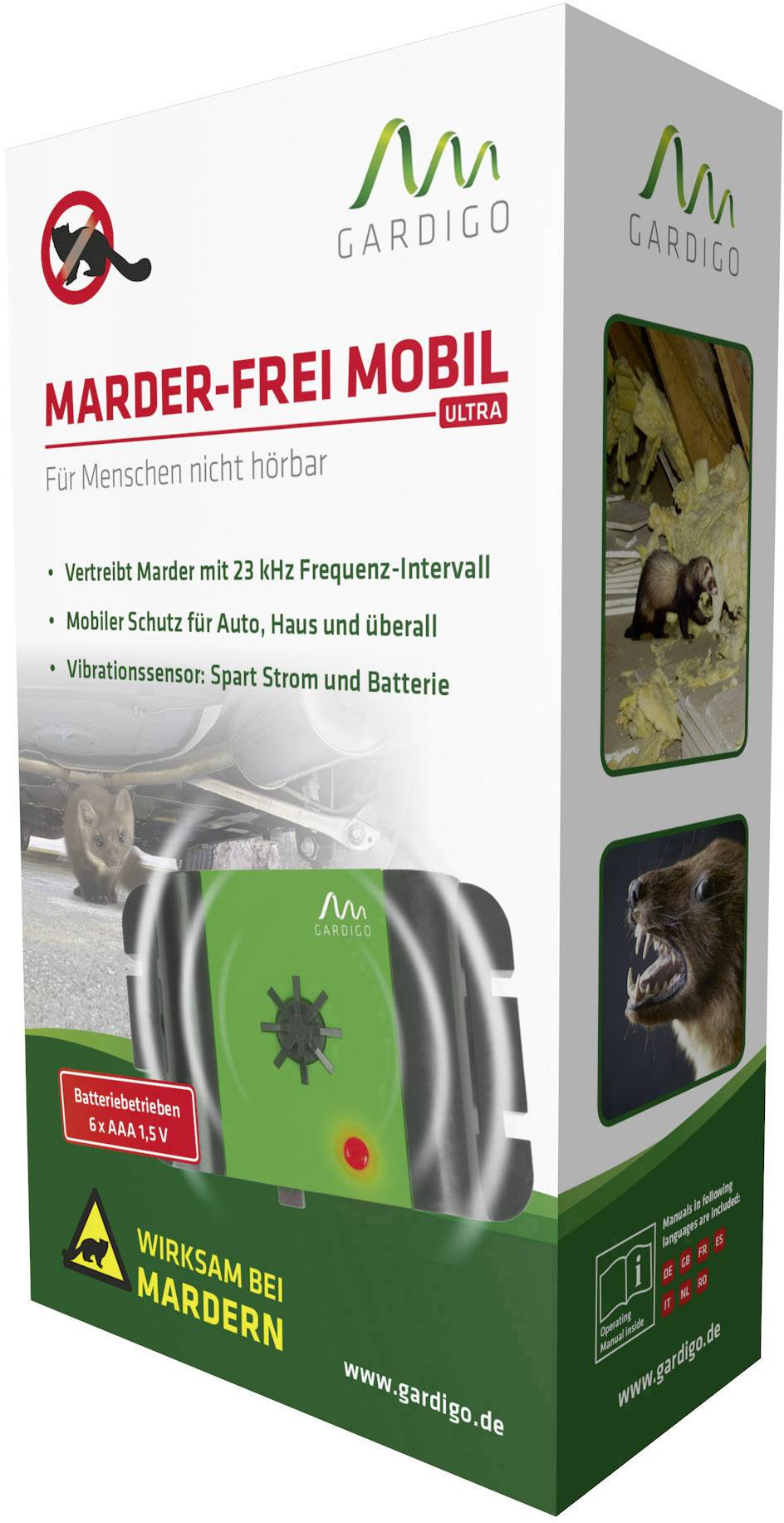 Gardigo Mobil Ultra Car animal repeller Working principle Ultrasound Operating range 40 m² 1 pc(s)-8