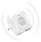 'White, square ultrasonic eco mouse and pest repeller with green light, emits sound waves to repel pests.'