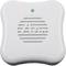 White, square electrical device with rounded edges and ventilation slots in the middle, possibly a sensor.