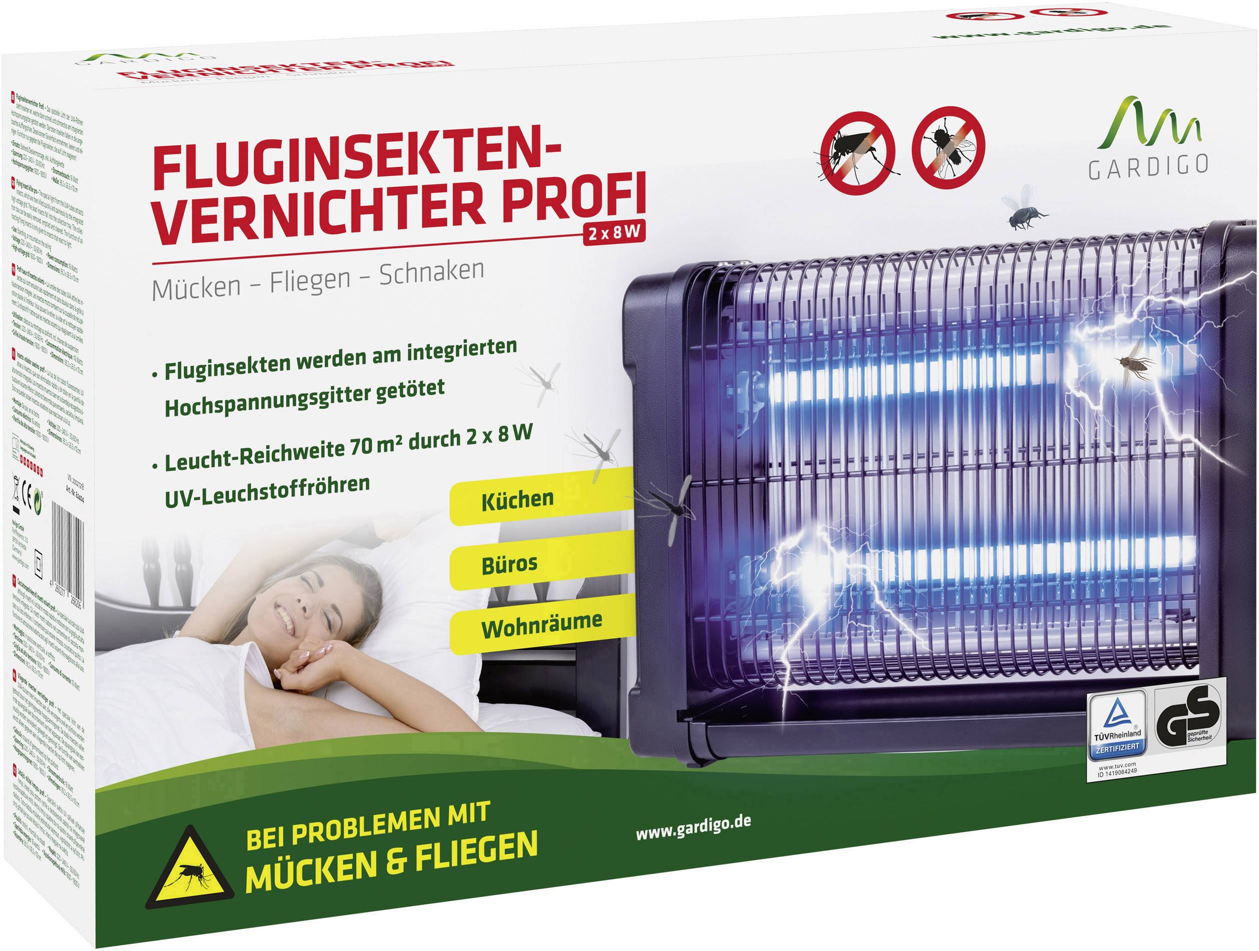 Gardigo Profi 70 62404 UV fly trap UV light, Electrical grid 16 W (W x H x D) 392 x 265 x 100 mm Black 1 pc(s)-6