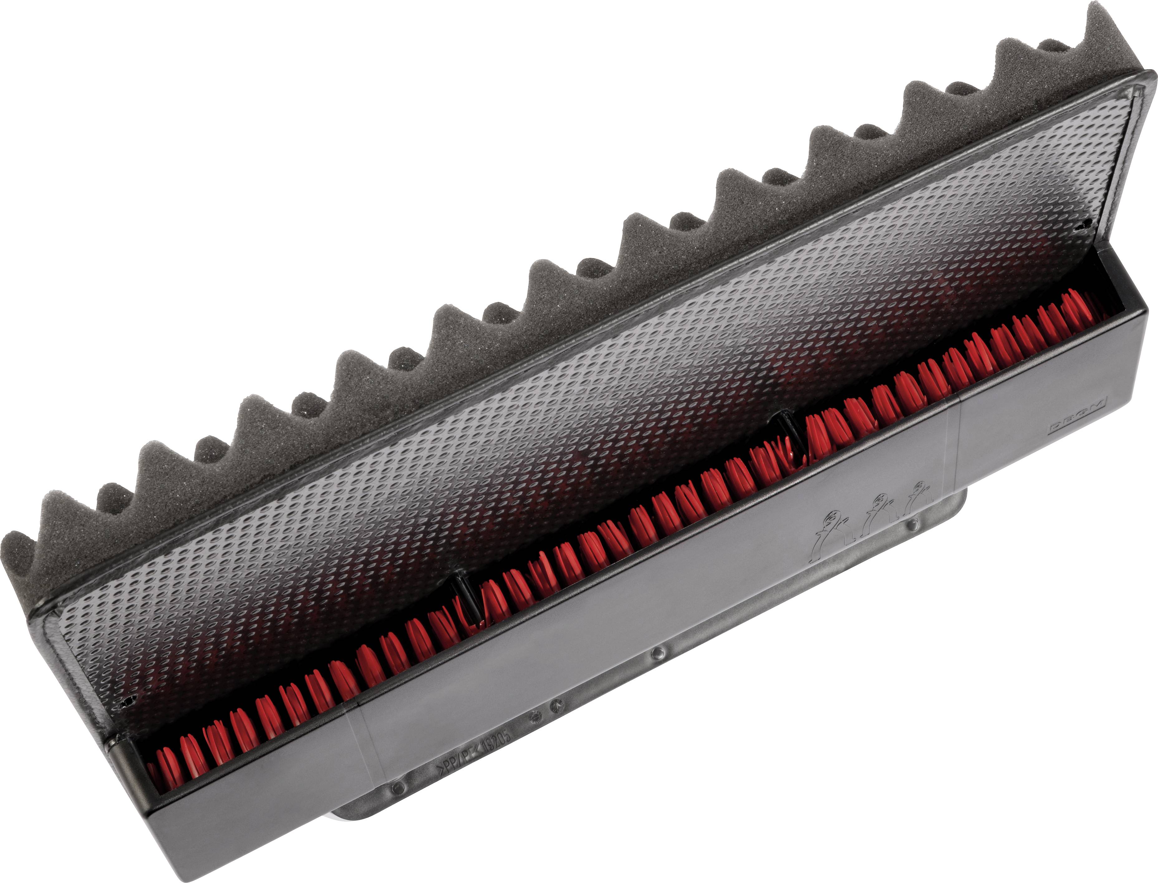 'Image of packaging material with a red inner cutter and grey wave foam.'