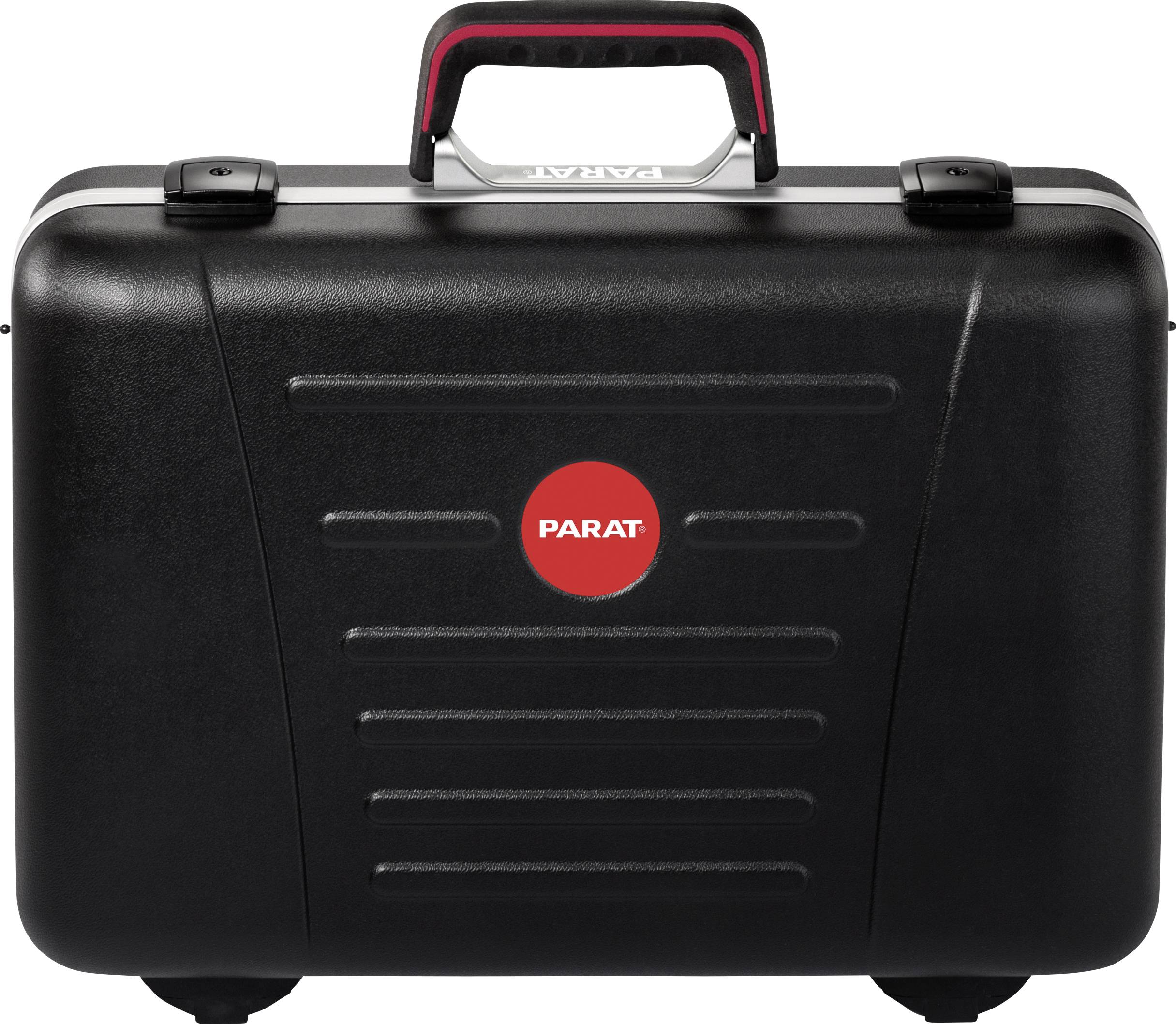A black tool case with a red handle and a red label in the centre, which reads 'PARAT'.