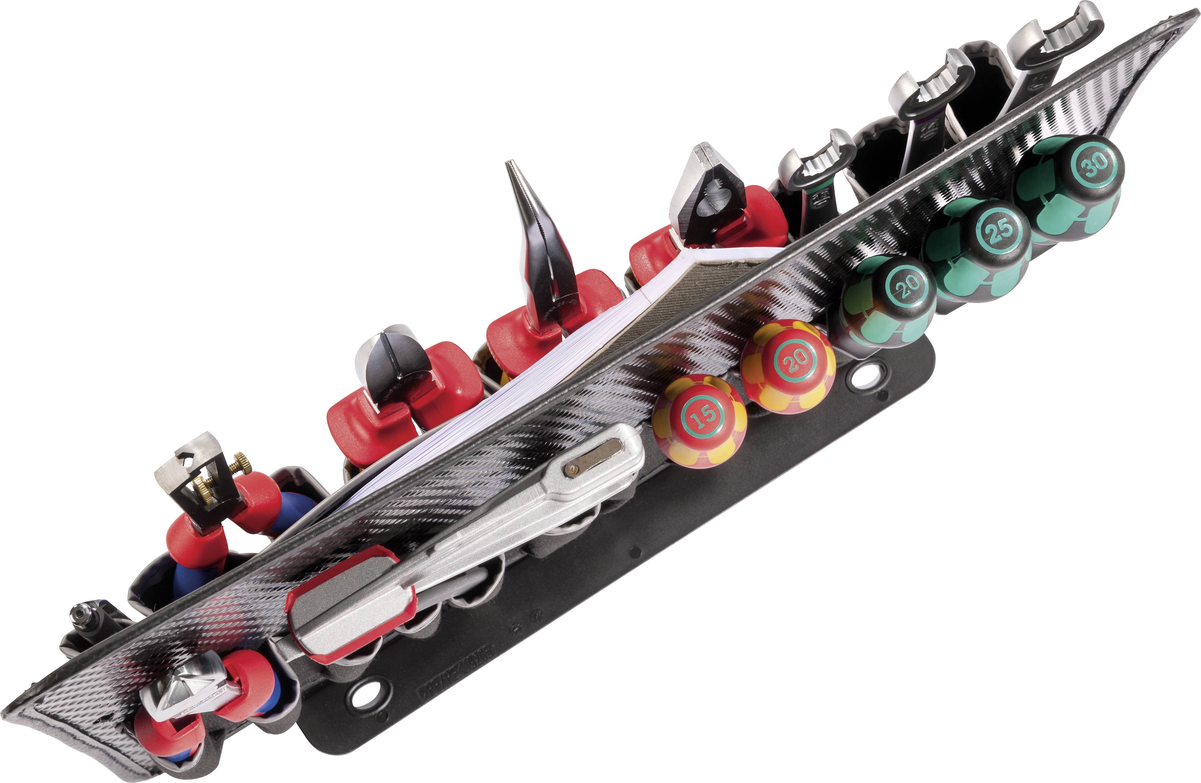 A set of high-quality, colour-coded screwdriver bits on a holder, suitable for precise craftwork.